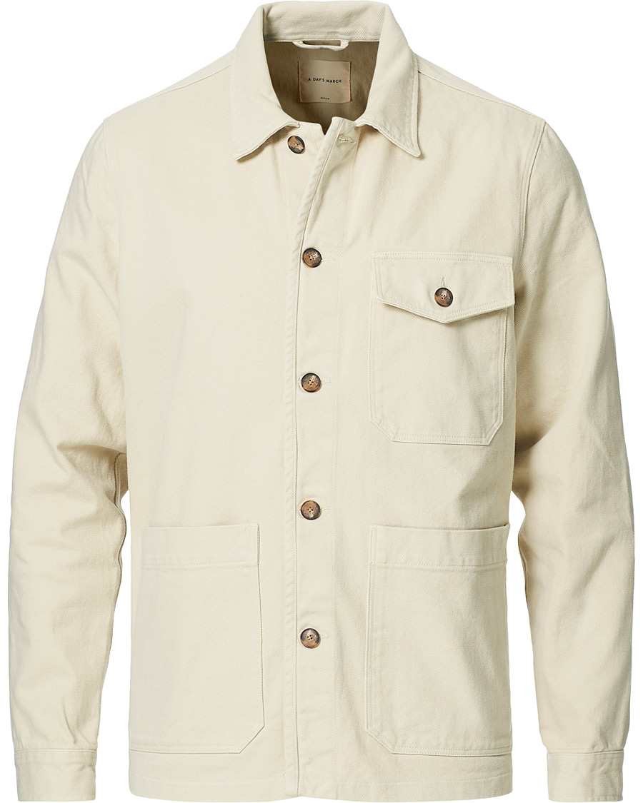 Herren | Hemden | A Day's March | Sturdy Twill Patch Pocket Overshirt Desert