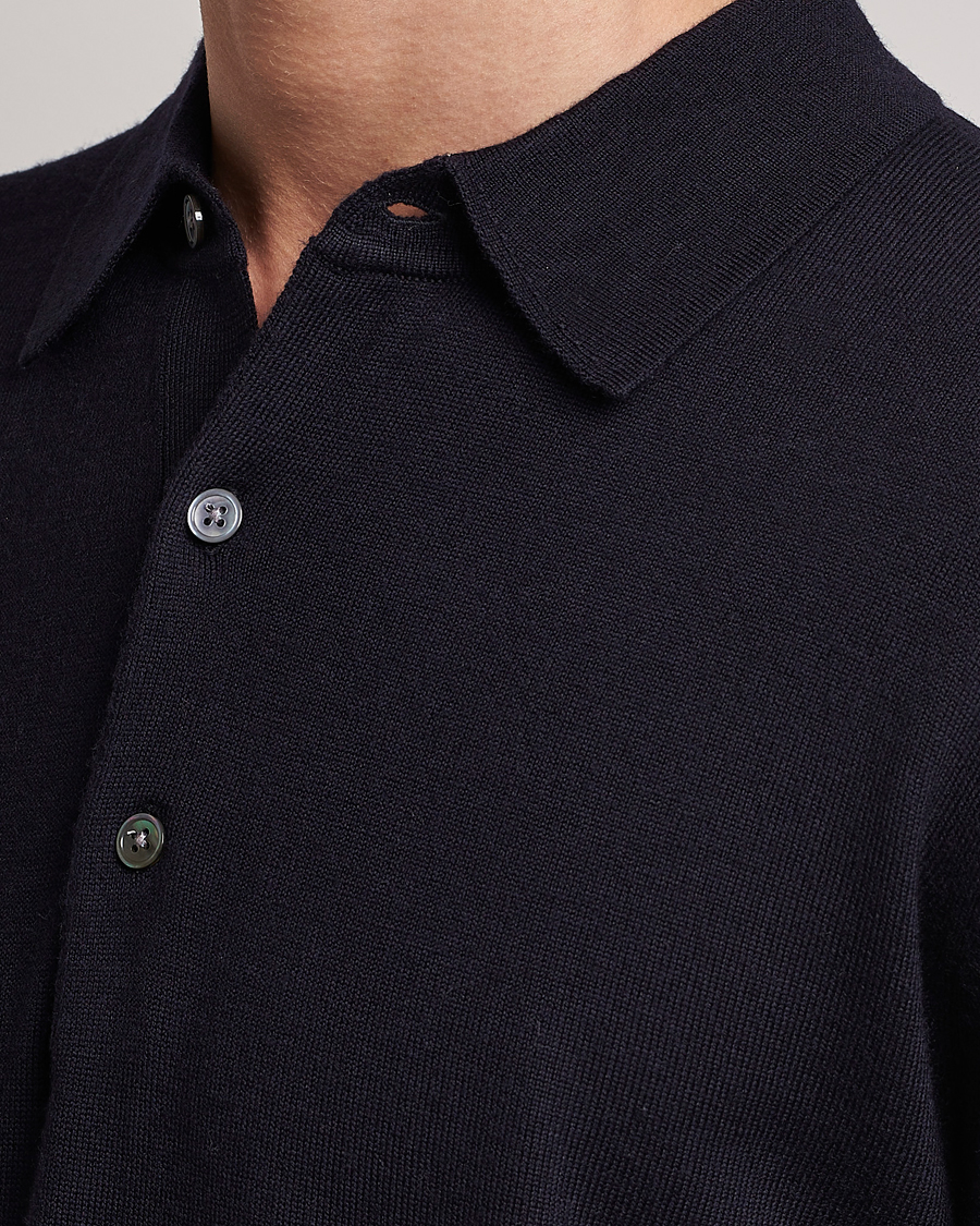Herren | Pullover | A Day's March | Ambroz Merino Polo Navy