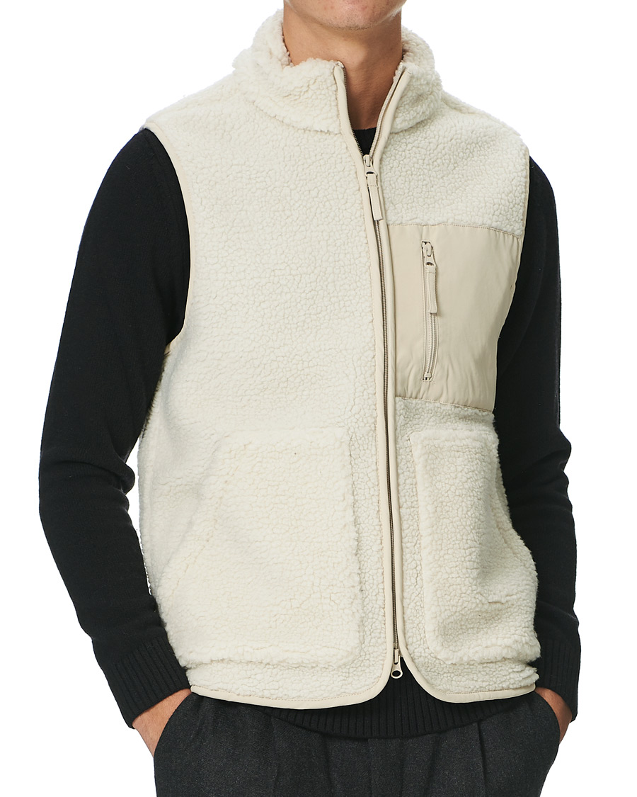 Herren | Pullover | A Day's March | Arvån Recycled Fleece Vest Off White
