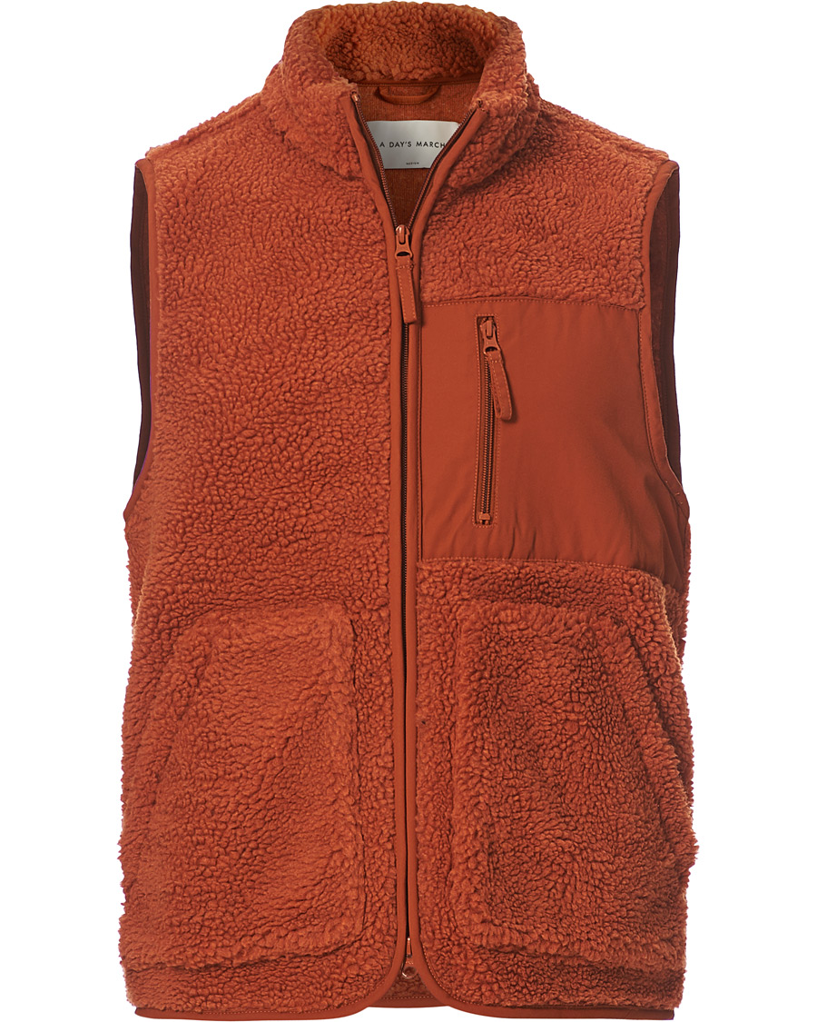 Herren | Pullover | A Day's March | Arvån Recycled Fleece Vest Faded Orange
