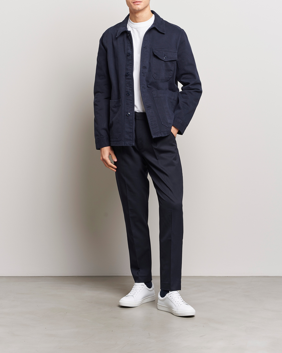 Herren | Hosen | A Day's March | Smart Trousers Wool Twill Navy