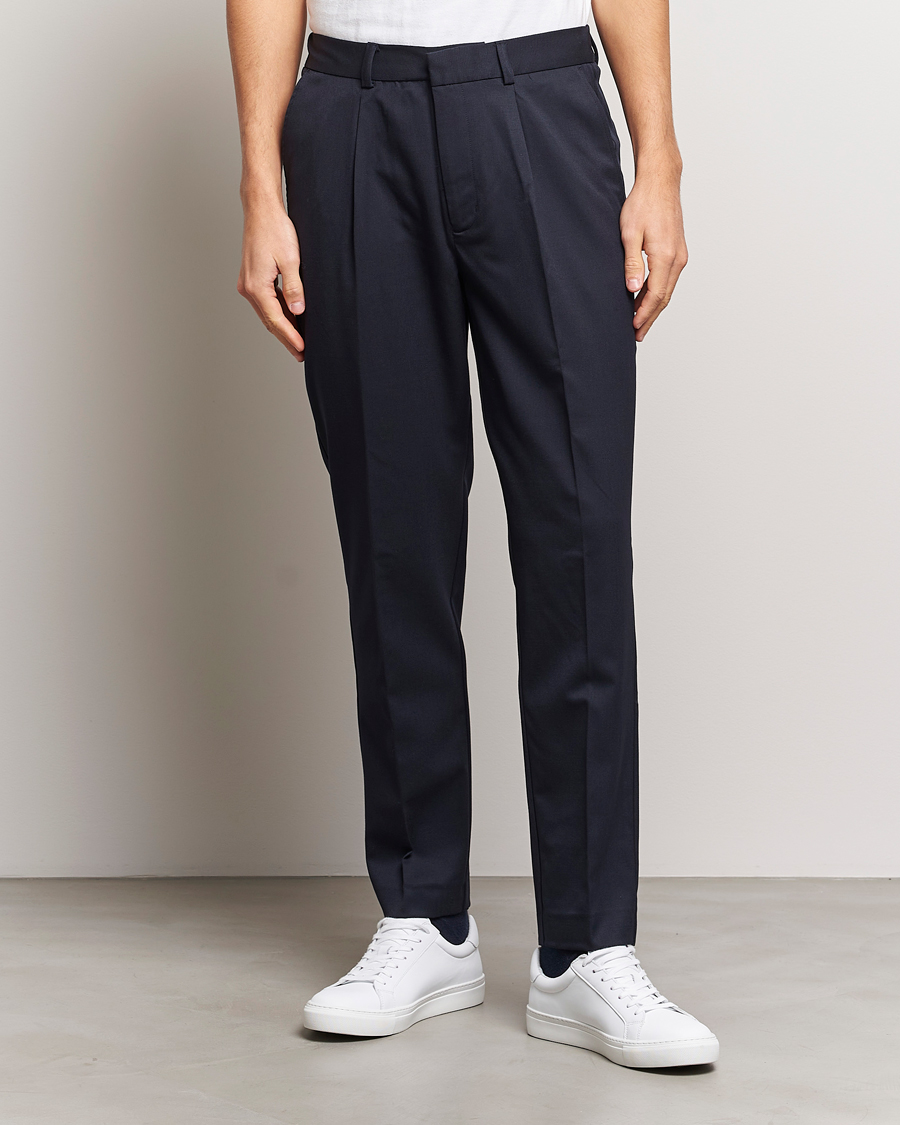 Herren | Hosen | A Day's March | Smart Trousers Wool Twill Navy