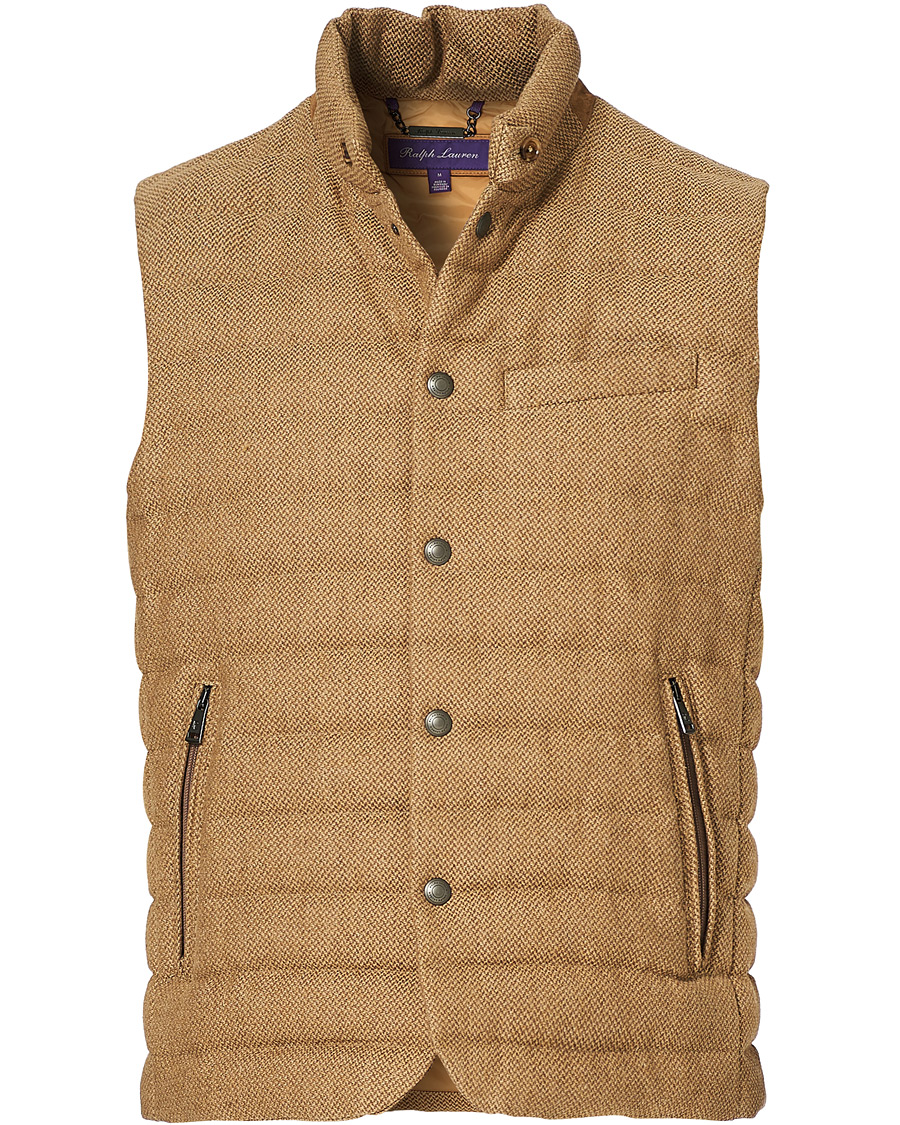 Herren | Jacken | Ralph Lauren Purple Label | Whitwell Wool Tweed Down Vest Classic Camel