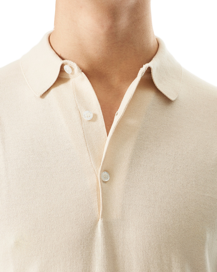 Herren | Poloshirts | John Smedley | Adrian Slim Fit Sea Island Polo Ecru
