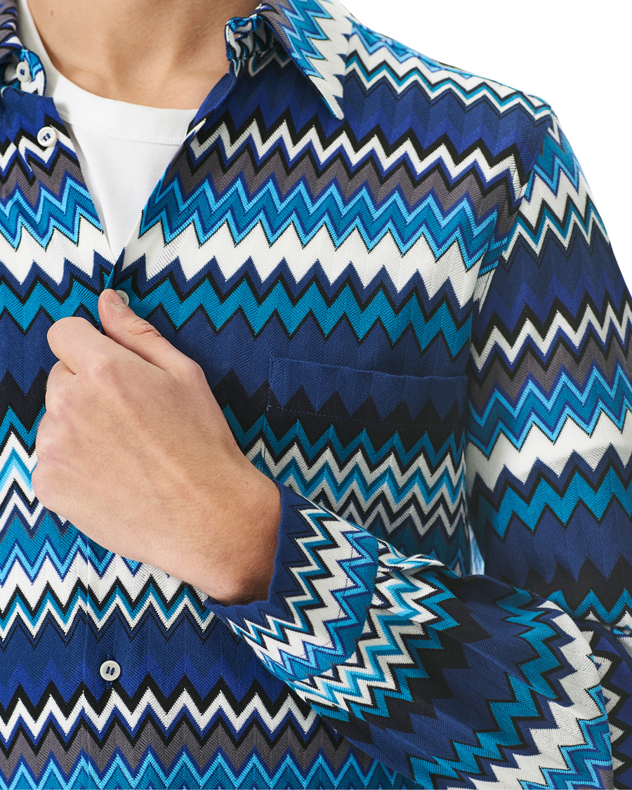 Herren | Hemden | Missoni | Zig Zag Print Shirt Navy