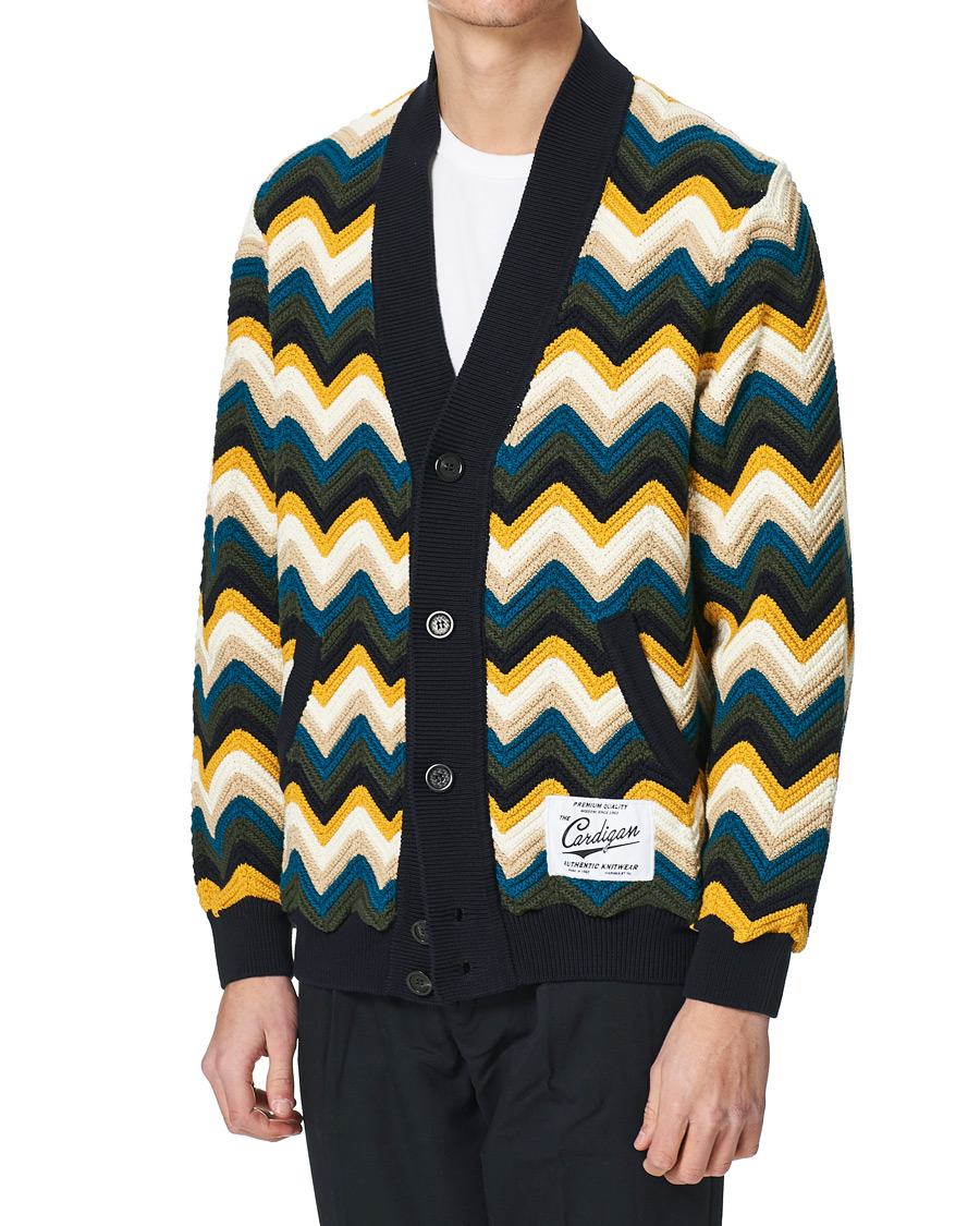 Herren | Pullover | Missoni | Zig Zag Knit Cardigan Navy/Cream