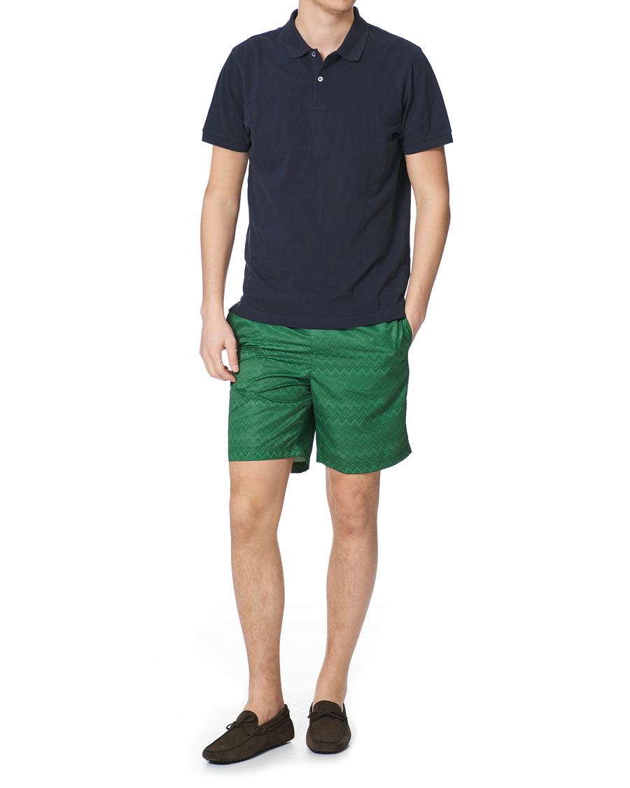 Herren | Badehosen | Missoni | Tonal Zig Zag Swim Shorts Dark Green