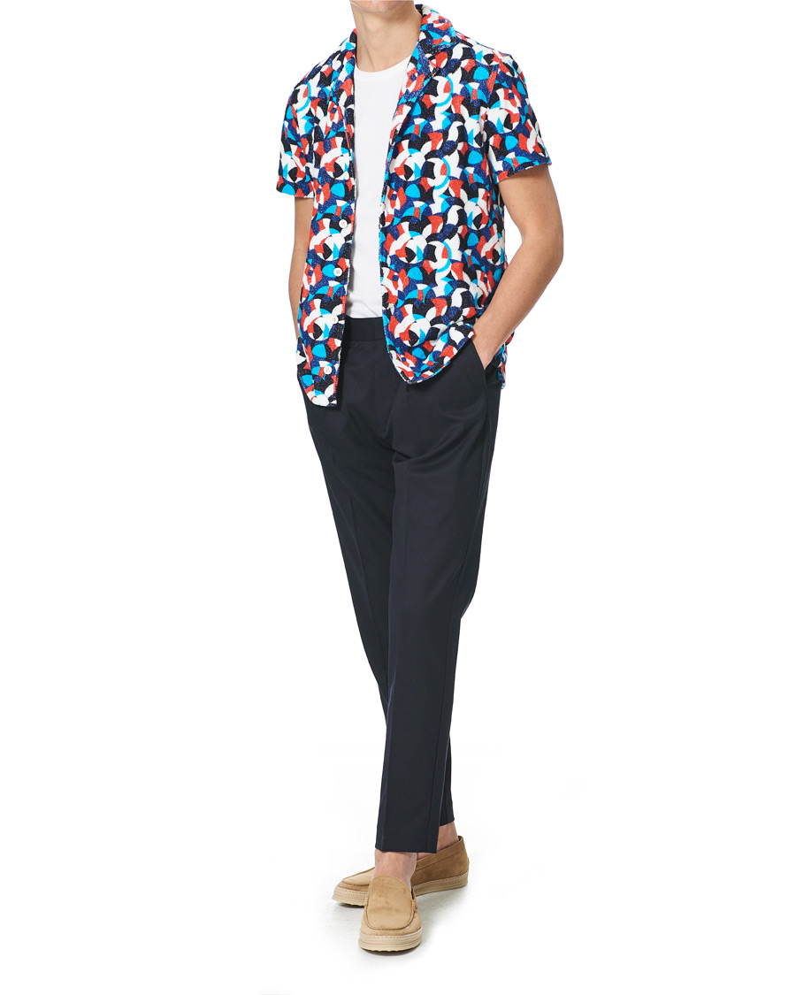 Herren | Poloshirts | Orlebar Brown | Travis Towelling Moissan Red/Blue
