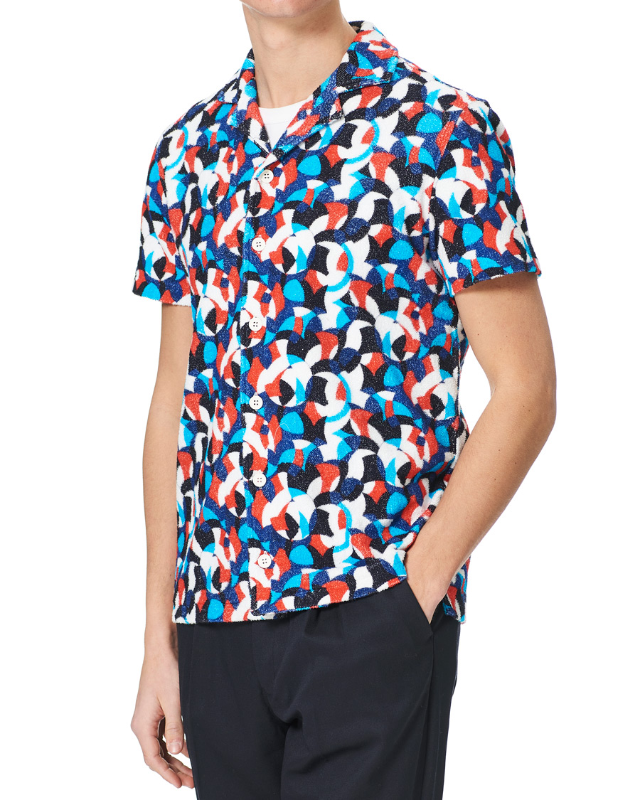 Herren | Poloshirts | Orlebar Brown | Travis Towelling Moissan Red/Blue