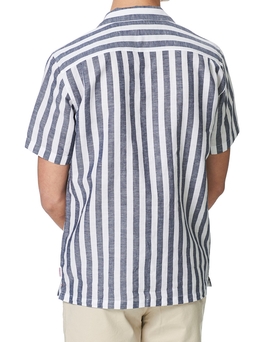 Herren | Hemden | Orlebar Brown | Hibbert Linen/Cotton Short Sleeve Shirt Ink/Cloud