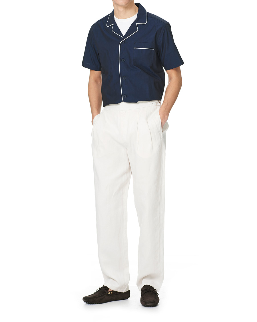 Herren | Hosen | Orlebar Brown | Lyford Relaxed Pleated Linen Trousers White Sand