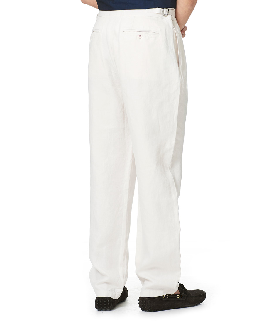 Herren | Hosen | Orlebar Brown | Lyford Relaxed Pleated Linen Trousers White Sand