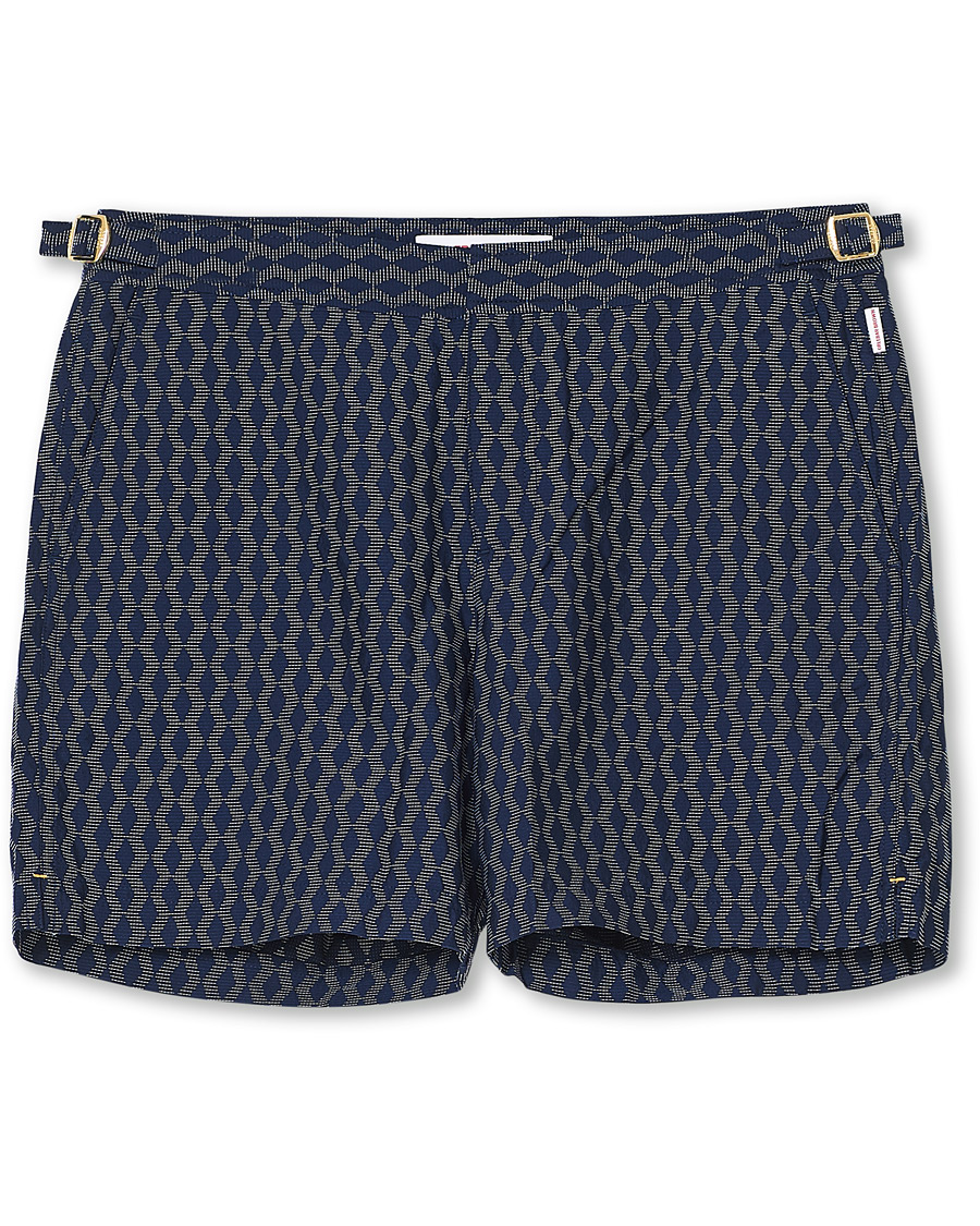 Herren | Badehosen | Orlebar Brown | Bulldog X Jaquard Weave Swim Shorts Navy/Cloud