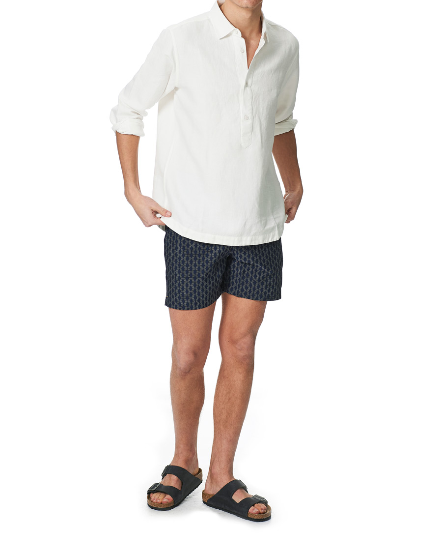 Herren | Badehosen | Orlebar Brown | Bulldog X Jaquard Weave Swim Shorts Navy/Cloud