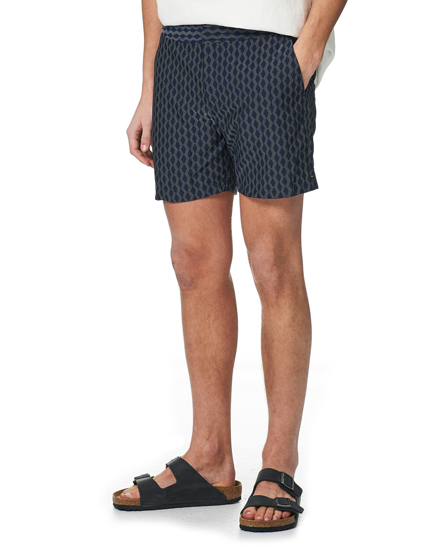 Herren | Badehosen | Orlebar Brown | Bulldog X Jaquard Weave Swim Shorts Navy/Cloud
