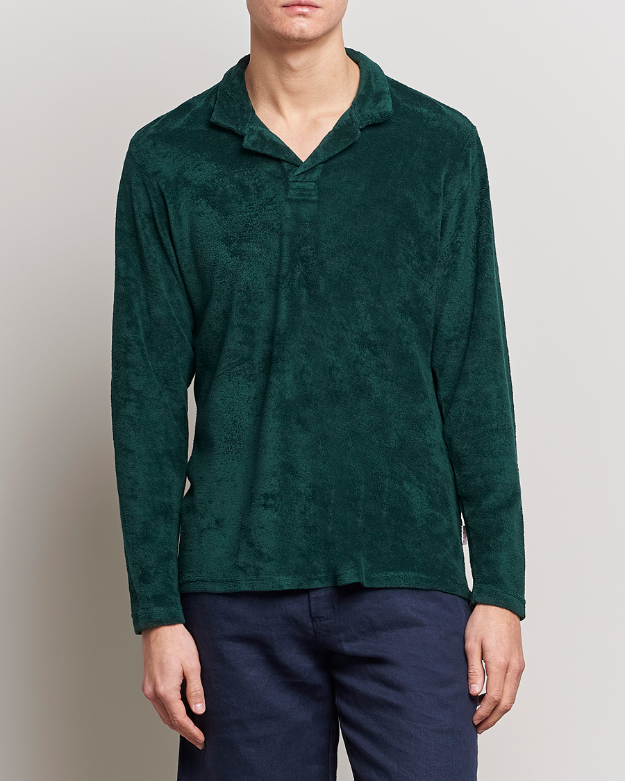 Herren | | Orlebar Brown | Terry Long Sleeve Polo Racing Green