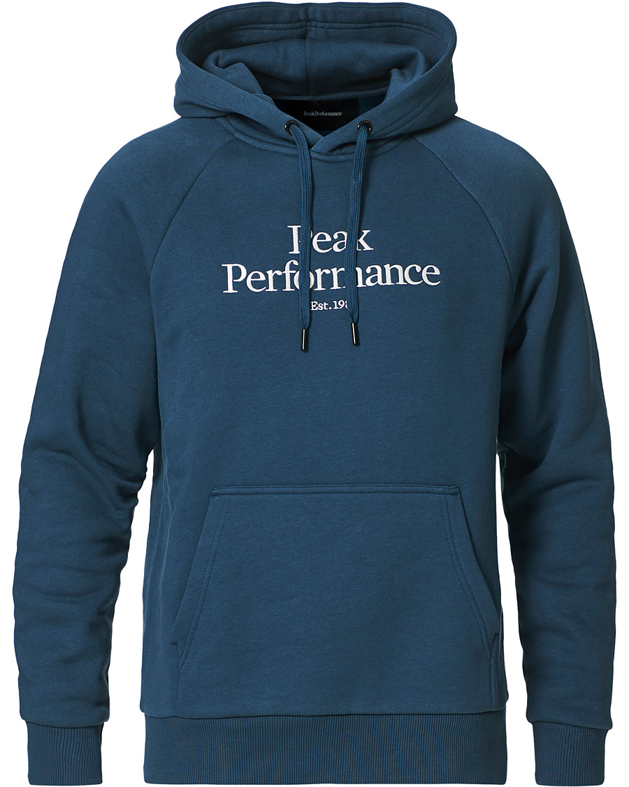 Herren | Pullover | Peak Performance | Original Logo Hoodie Blue Steel