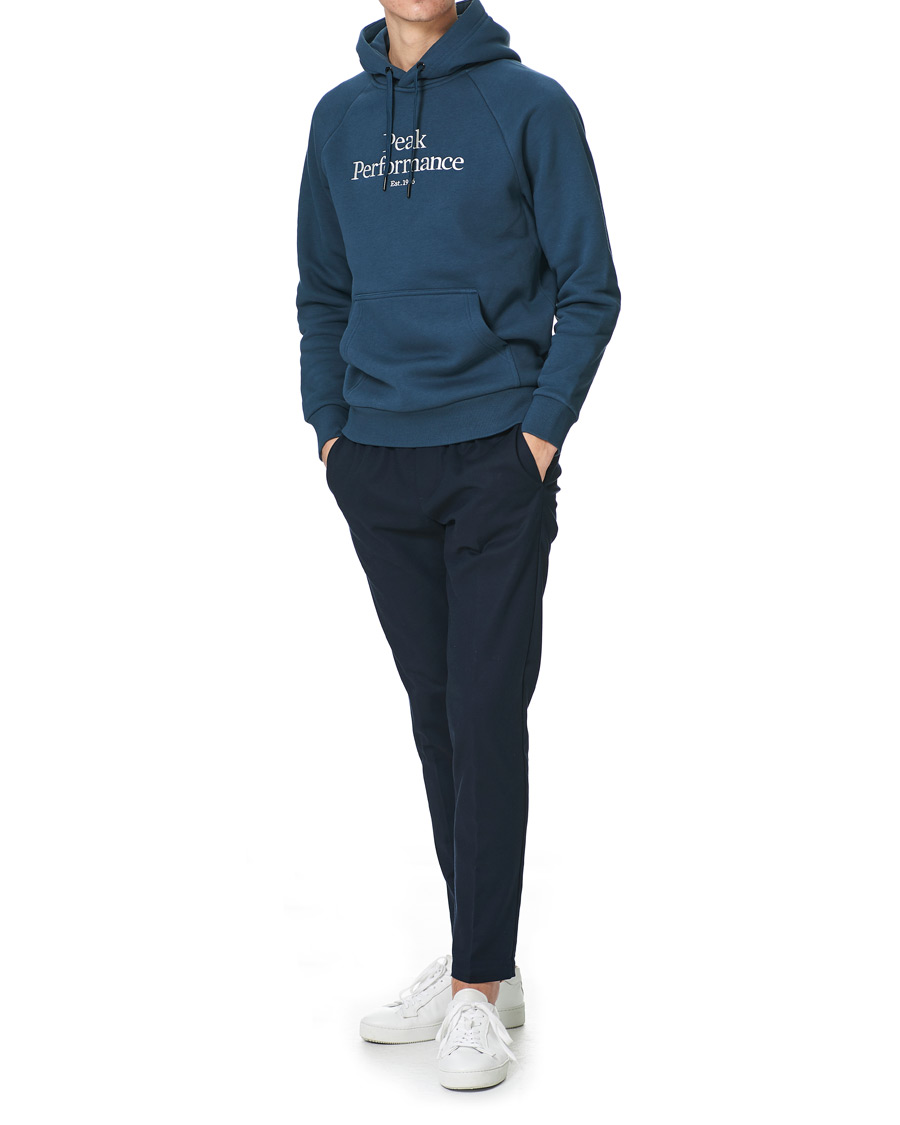 Herren | Pullover | Peak Performance | Original Logo Hoodie Blue Steel