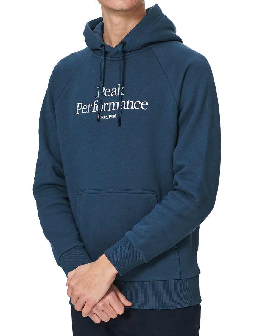 Herren | Pullover | Peak Performance | Original Logo Hoodie Blue Steel