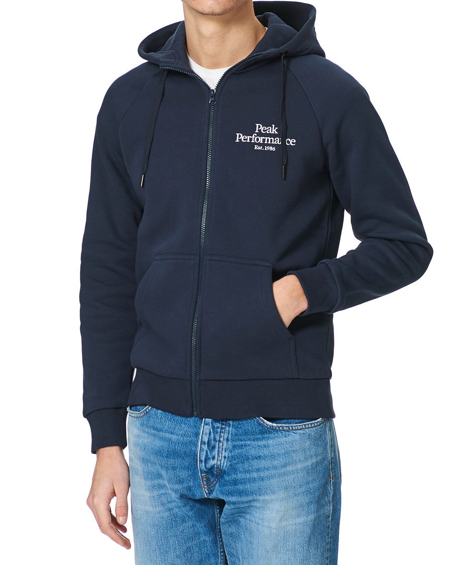 Herren | Pullover | Peak Performance | Original Logo Full Zip Hoodie Blue Shadow