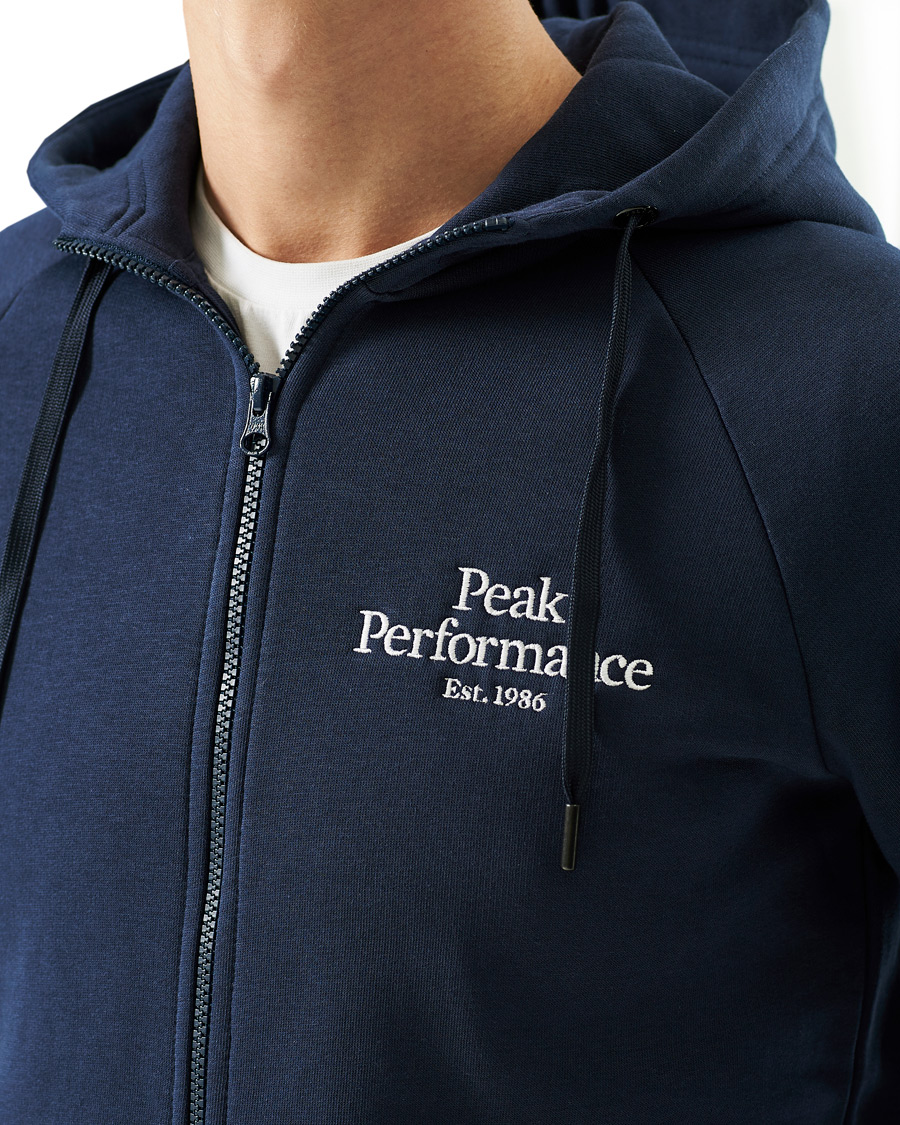 Herren | Pullover | Peak Performance | Original Logo Full Zip Hoodie Blue Shadow