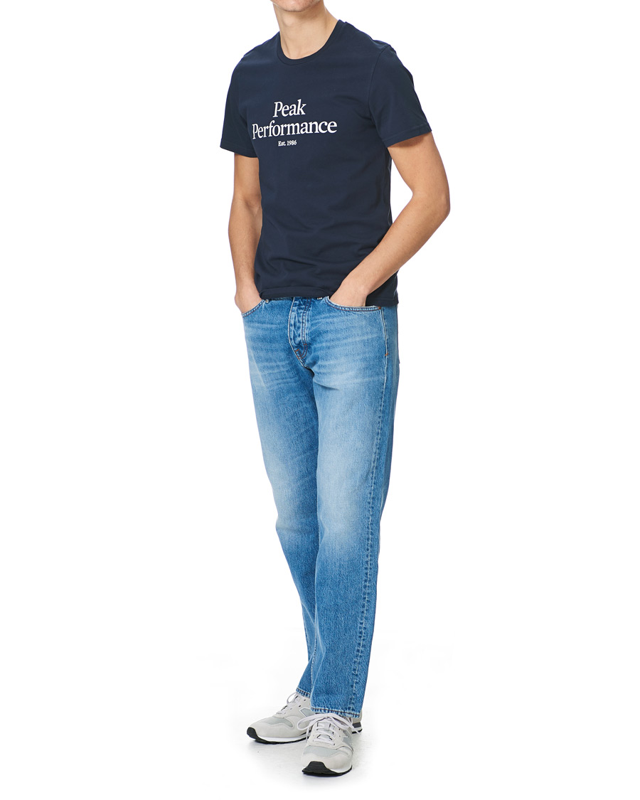 Herren | T-Shirts | Peak Performance | Original Logo Crew Neck Tee Blue Shadow