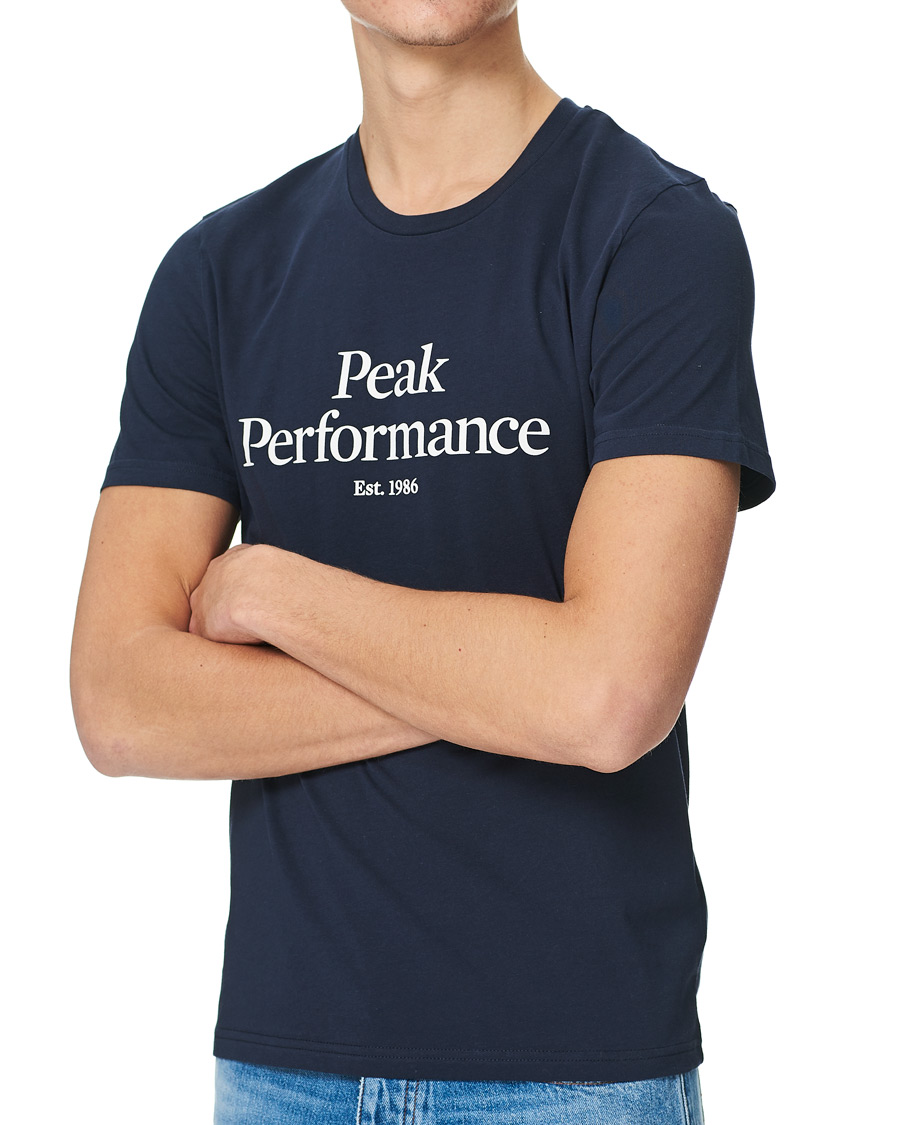 Herren | T-Shirts | Peak Performance | Original Logo Crew Neck Tee Blue Shadow