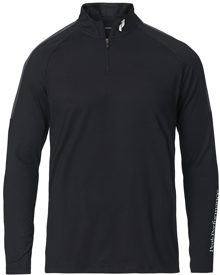 Herren | T-Shirts | Peak Performance | Chase Half Zip Long Sleeve Tee Black