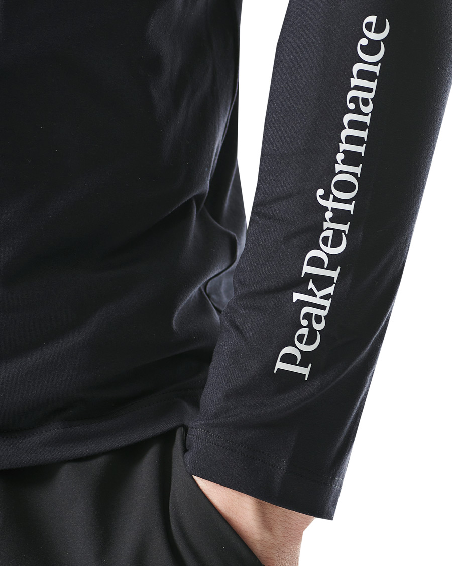 Herren | T-Shirts | Peak Performance | Chase Half Zip Long Sleeve Tee Black