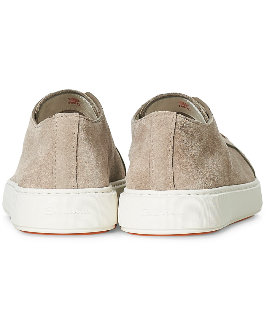 Herren | Santoni Derby Plain Sneaker Beige Suede | Santoni | Derby Plain Sneaker Beige Suede