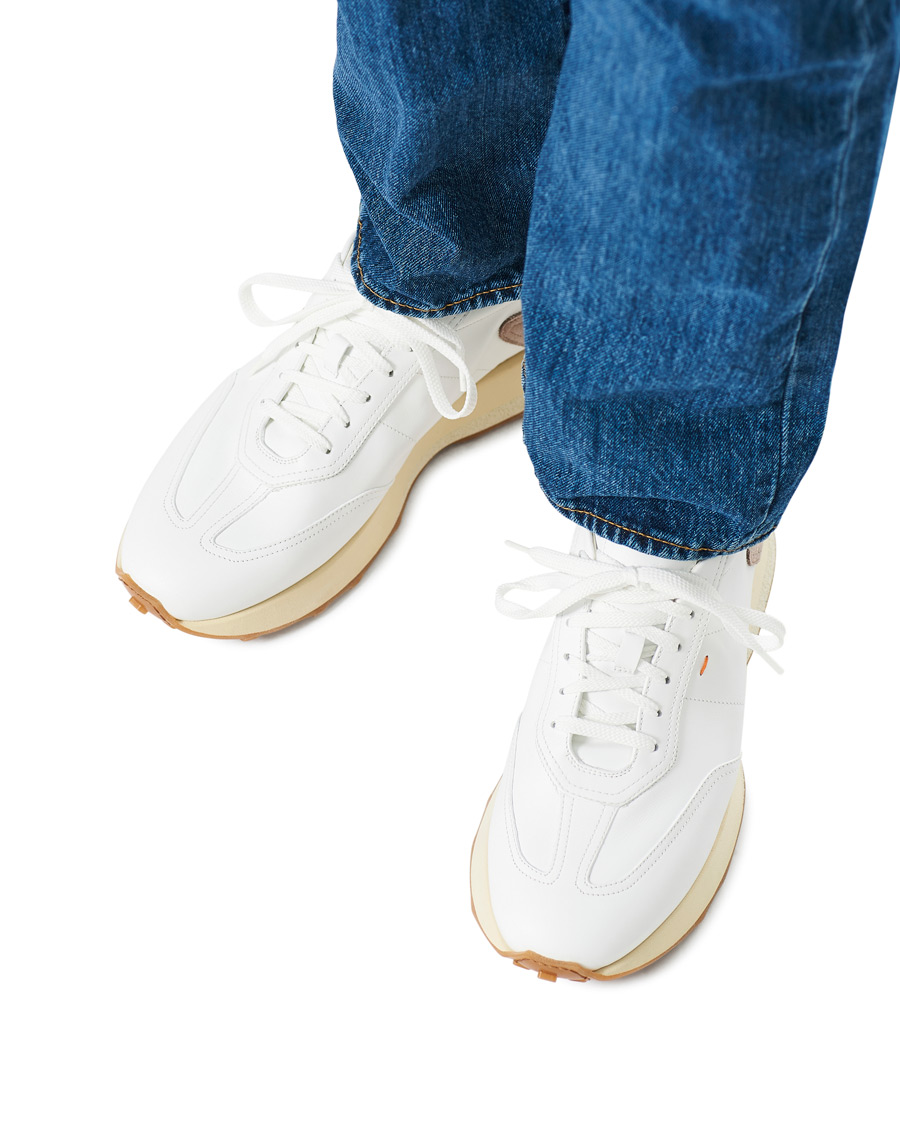 Herren | Santoni Running Sneaker White Calf | Santoni | Running Sneaker White Calf