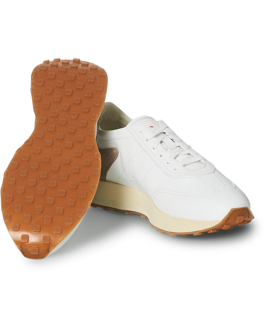 Herren | Santoni Running Sneaker White Calf | Santoni | Running Sneaker White Calf