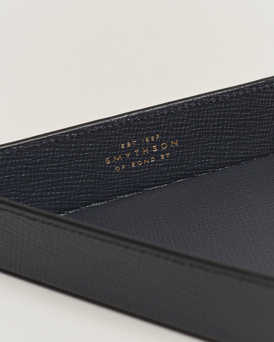 Herr |  | Smythson | Panama Leather Coin Tray Navy