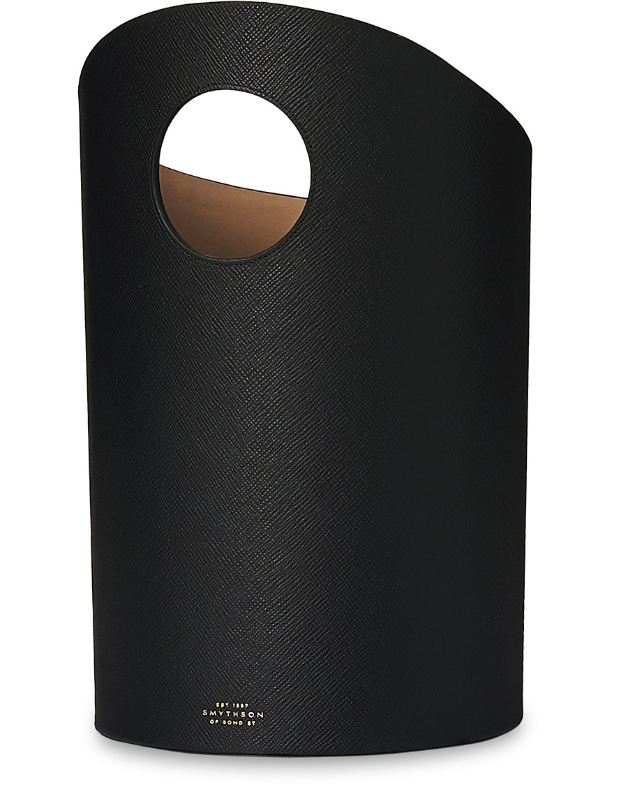 Herren | Smythson Panama Waste Paper Bin Black | Smythson | Panama Waste Paper Bin Black