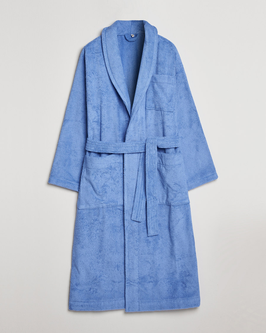 Herren | Schlafanzüge & Bademäntel | Tekla | Organic Terry Classic Bathrobe Clear Blue