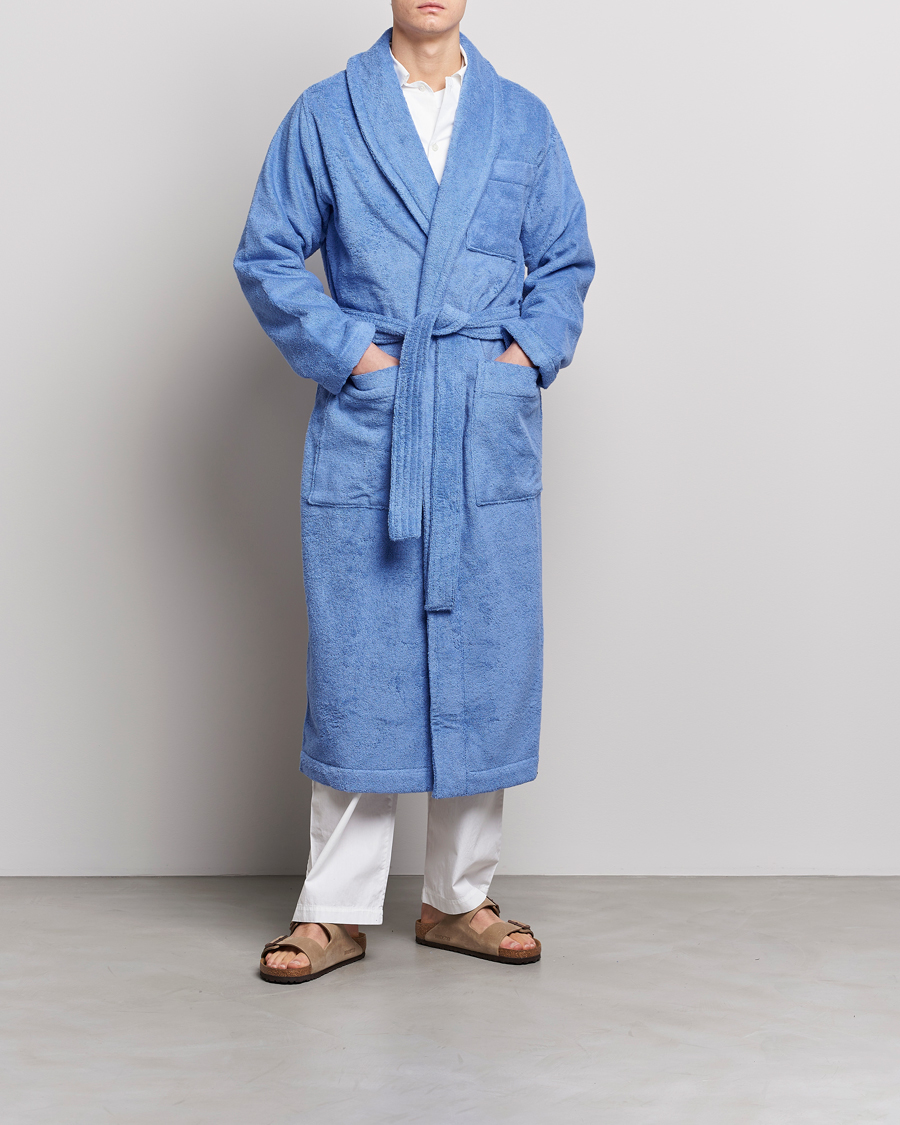 Herren | Schlafanzüge & Bademäntel | Tekla | Organic Terry Classic Bathrobe Clear Blue