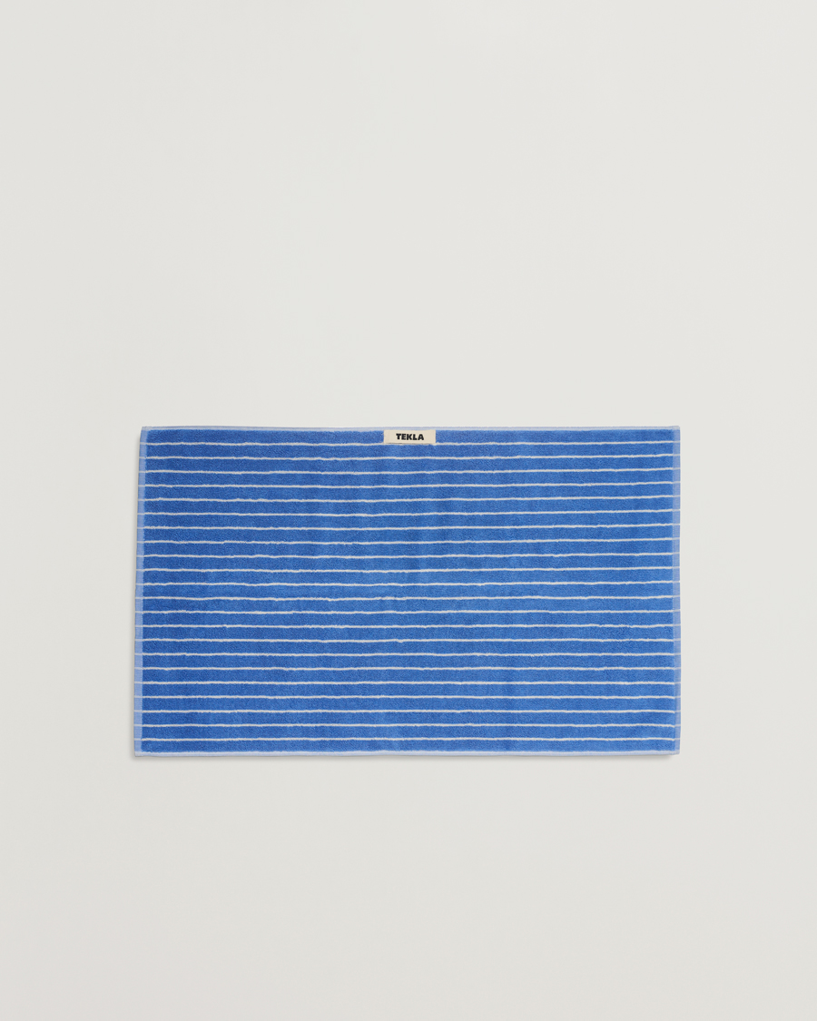 Herren | Tekla Organic Terry Hand Towel Clear Blue Stripes | Tekla | Organic Terry Hand Towel Clear Blue Stripes