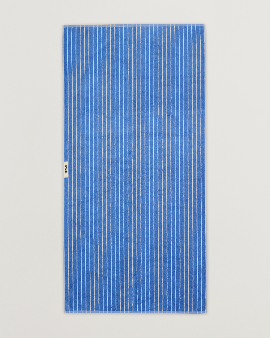 Herren | Textilien | Tekla | Organic Terry Bath Towel Clear Blue Stripes