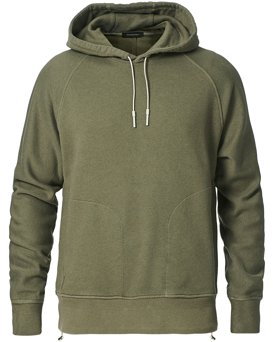 Herren | Pullover | Ermenegildo Zegna | Cotton/Cashmere Hoodie Sage Green