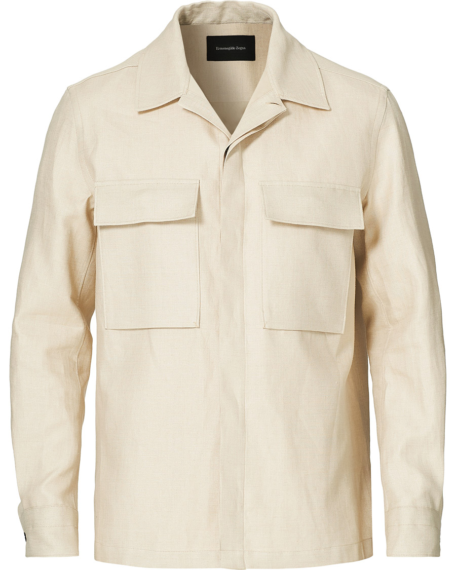 Herren | Hemden | Ermenegildo Zegna | Linen Shirt Jacket Light Beige