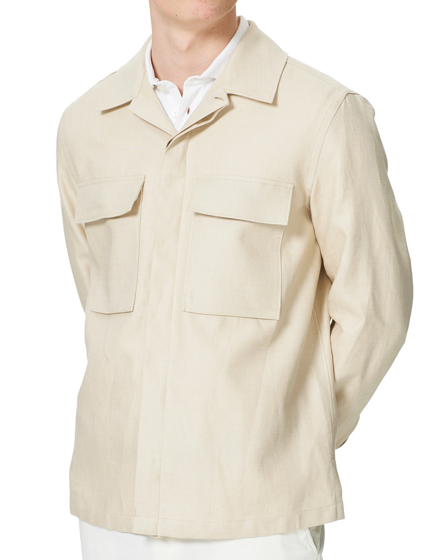 Herren | Hemden | Ermenegildo Zegna | Linen Shirt Jacket Light Beige
