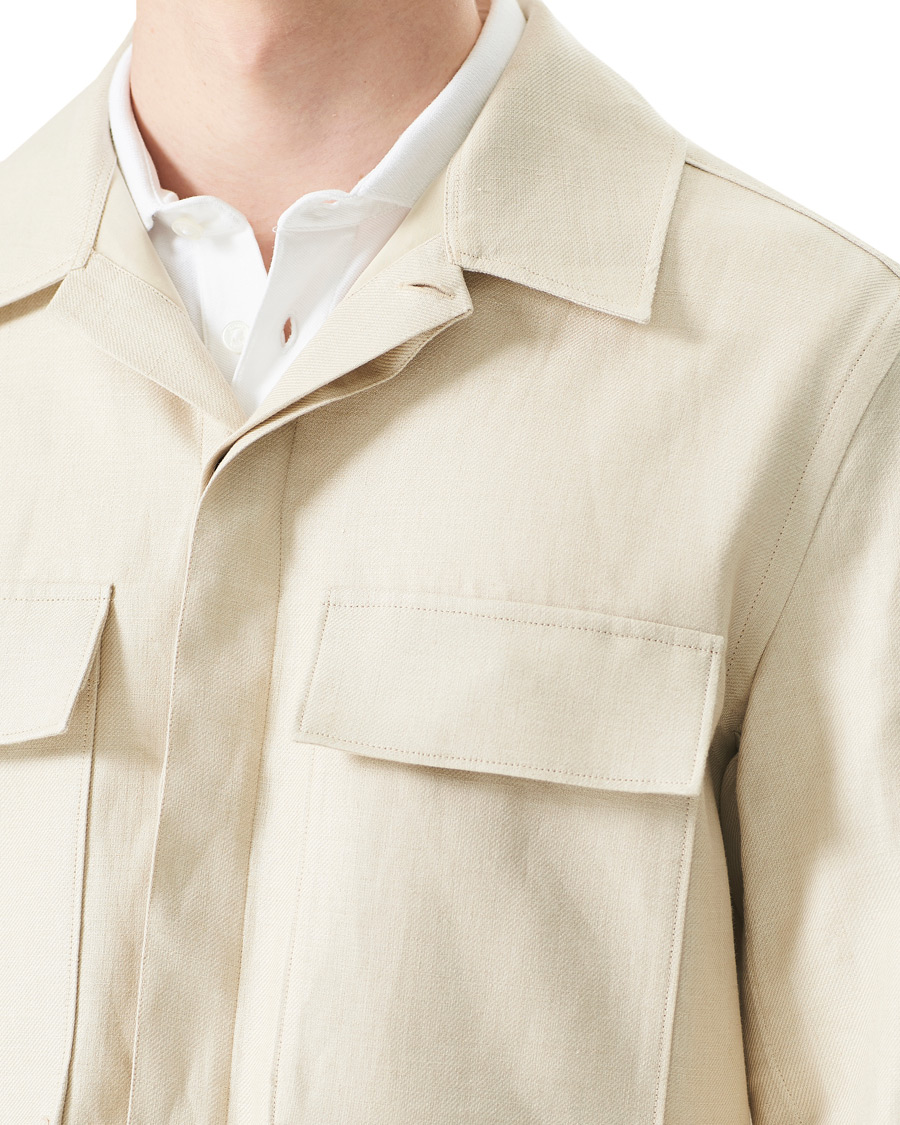 Herren | Hemden | Ermenegildo Zegna | Linen Shirt Jacket Light Beige