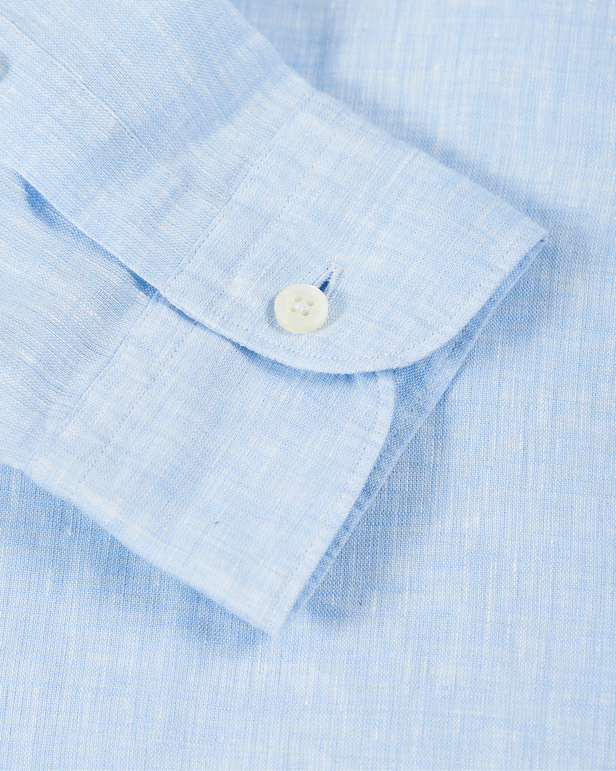 Herren | Hemden | Ermenegildo Zegna | Slim Fit Linen Shirt Light Blue