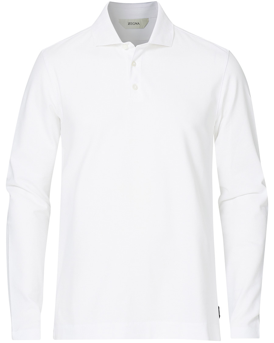 Herren | Pullover | Z Zegna | Stretch Piquet Long Sleeve Polo White