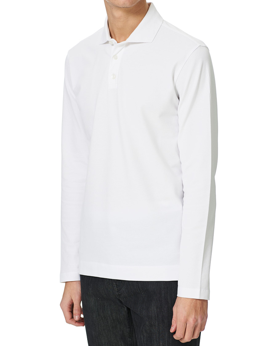 Herren | Pullover | Z Zegna | Stretch Piquet Long Sleeve Polo White