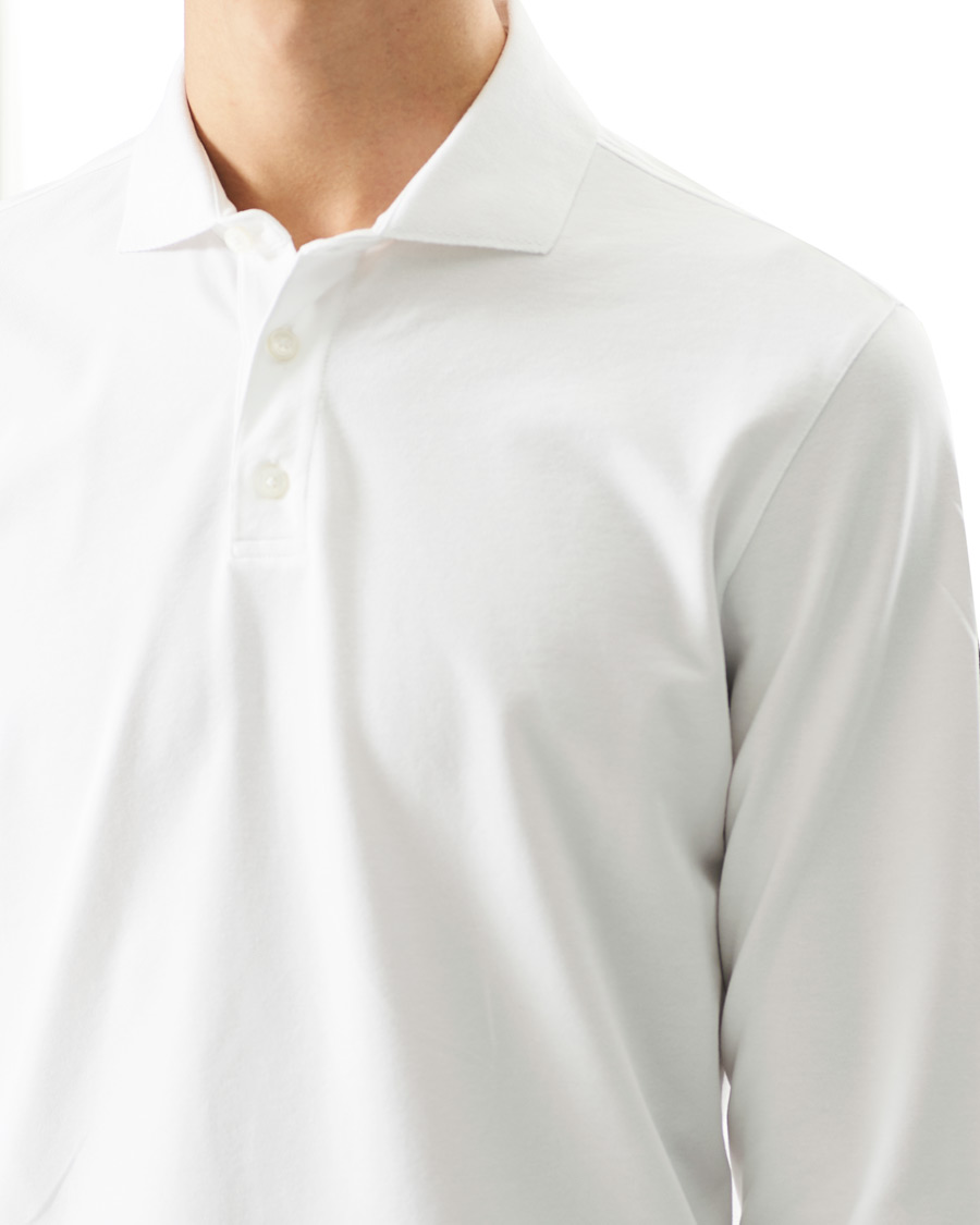 Herren | Pullover | Z Zegna | Stretch Piquet Long Sleeve Polo White