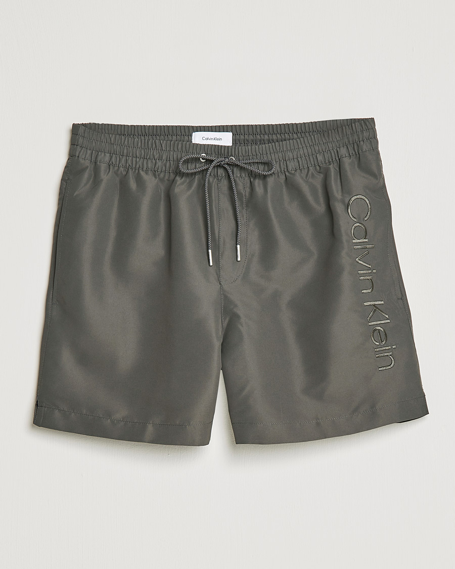 Herren | Badehosen | Calvin Klein | Tonal Logo Drawstring Swimshorts Industrial Grey