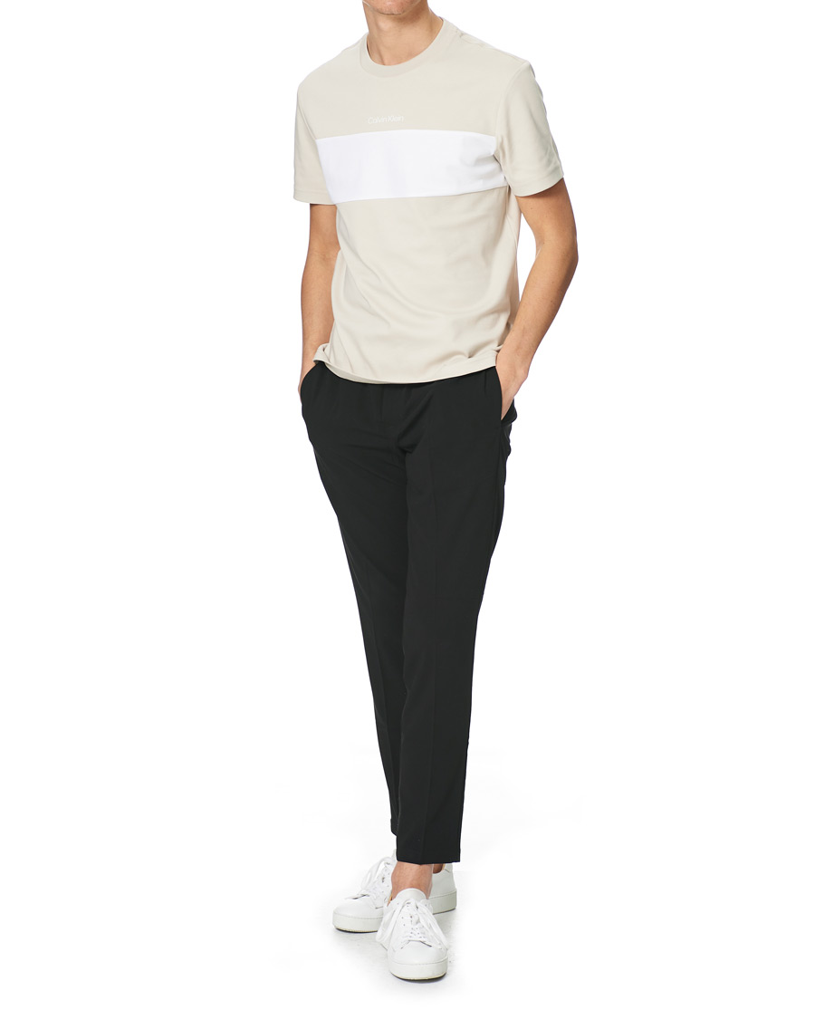 Herren | T-Shirts | Calvin Klein | Logo Colorblock Crew Neck Tee Stony Beige/White