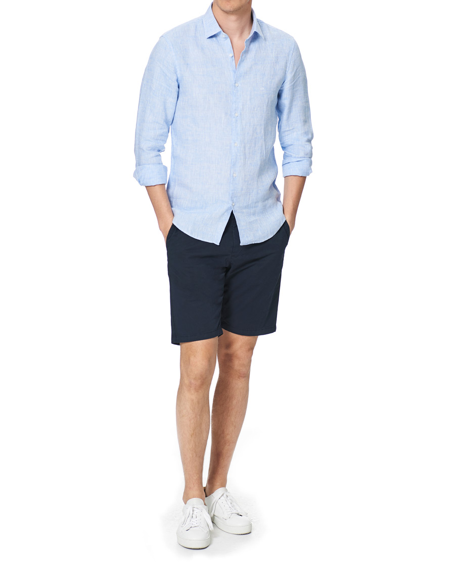 Herren | Hemden | Calvin Klein | Slim Fit Linen Shirt Blue
