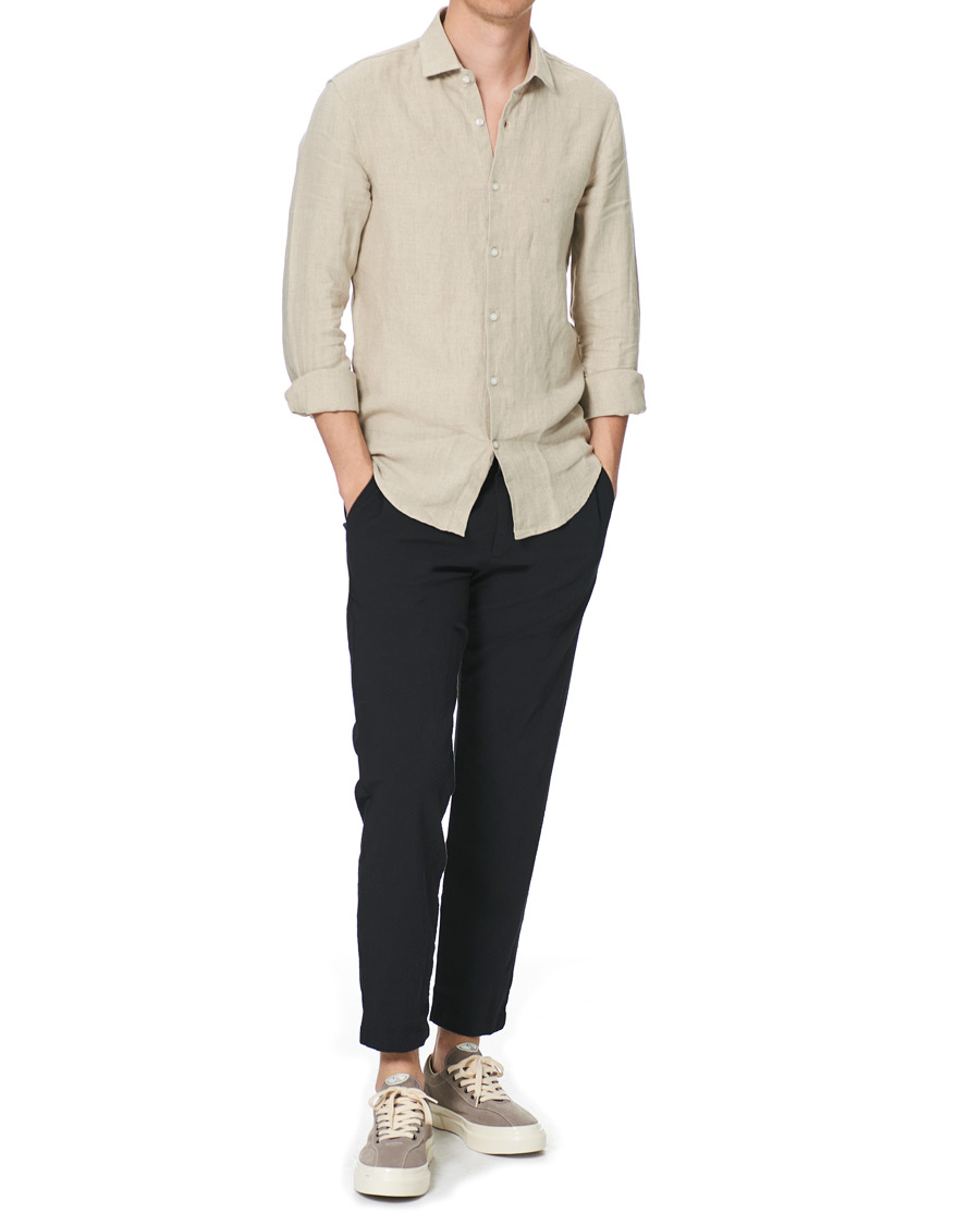 Herren | Hemden | Calvin Klein | Slim Fit Linen Shirt Stony Beige